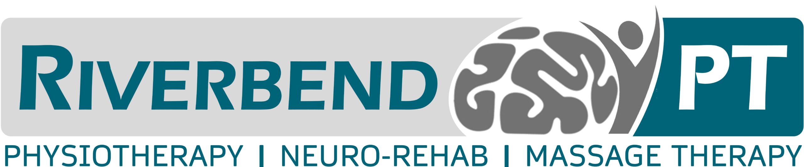 A logo in grey and blue for a NeuroRehab Clinic in Calgary.